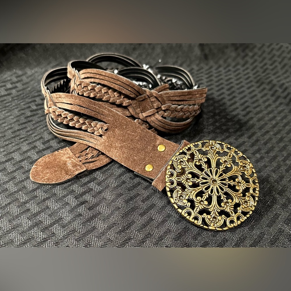Women’s Belt Unbranded Braided Polyurethane Metal Buckle Adjustable